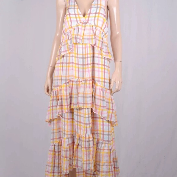 NWOT $465 CINQ A SEPT Astor Plaid Poplin Maxi Dress Size 6 - Picture 5 of 6